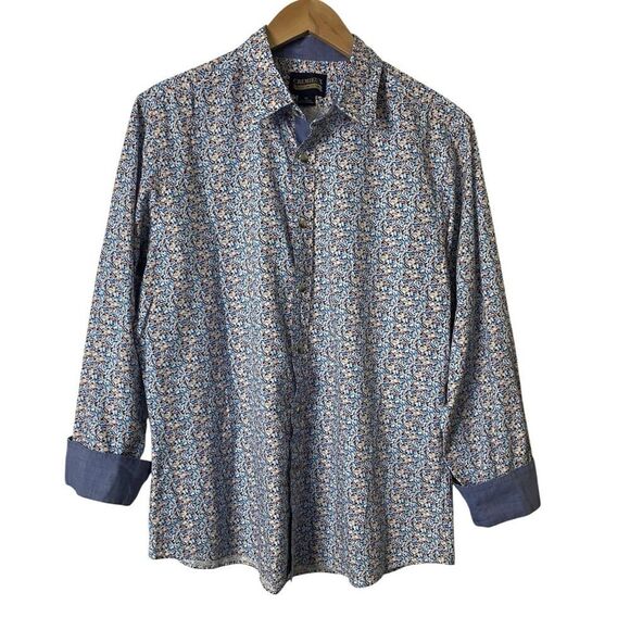 Cremieux Premium Denim Mens Size XL Button Up Shirt Long Sleeve Multicolor Print - Picture 2 of 10